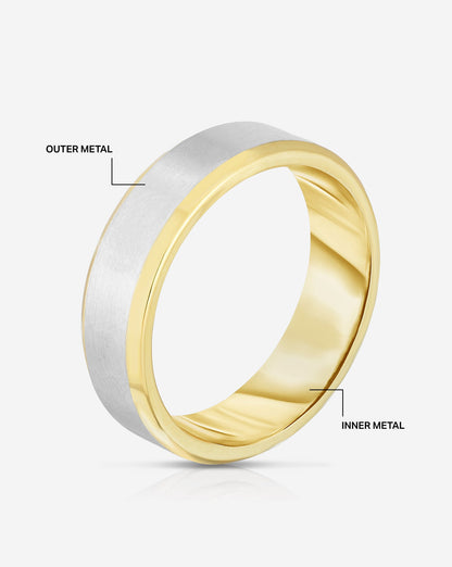 5 mm Contrast + Beveled Wedding Band