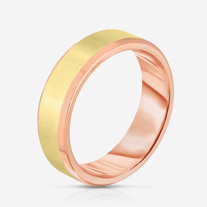 5 mm Contrast + Beveled Wedding Band