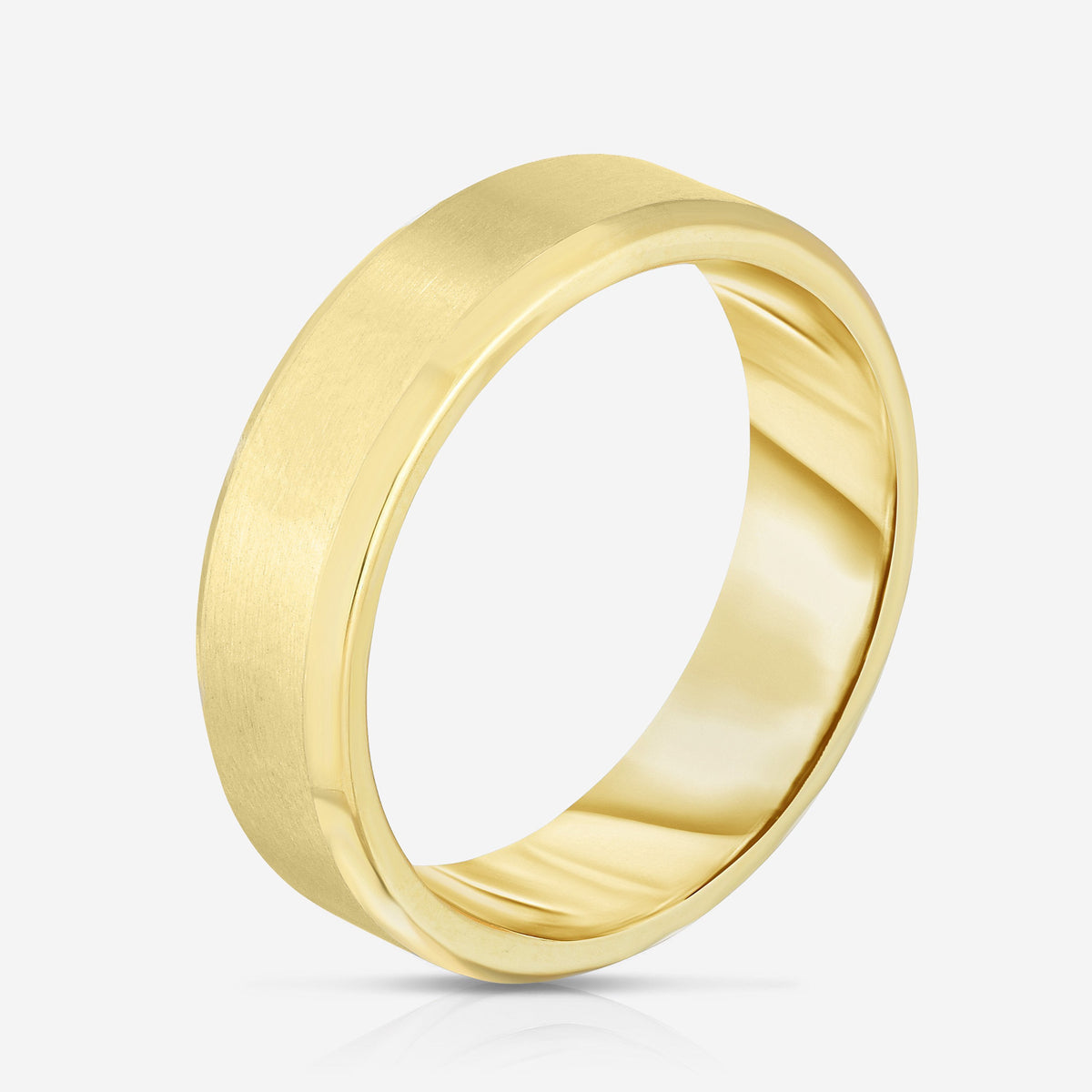 5 mm Contrast + Beveled Wedding Band