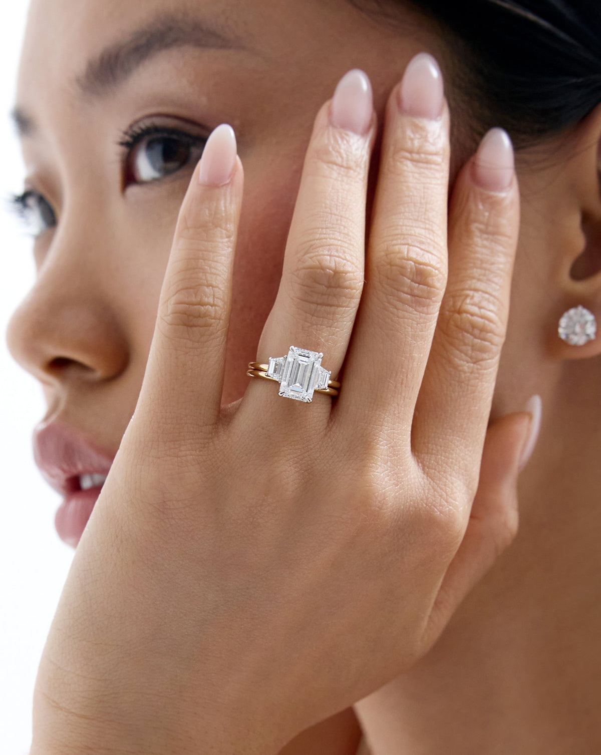 3.72 Emerald Lab Diamond in Whisper Thin® Embrace