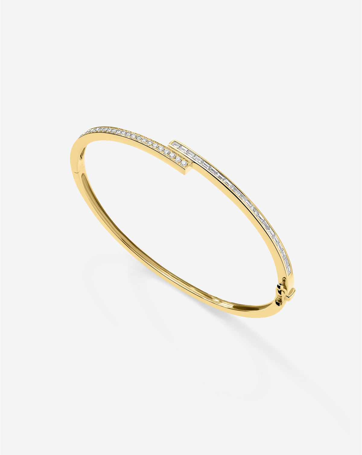 Baguette + Round Diamond Wrap Bangle