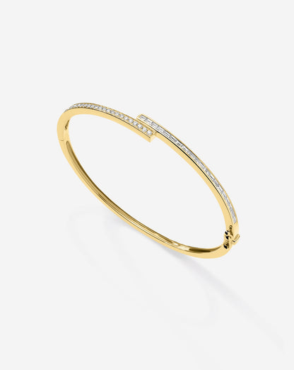 Baguette + Round Diamond Wrap Bangle