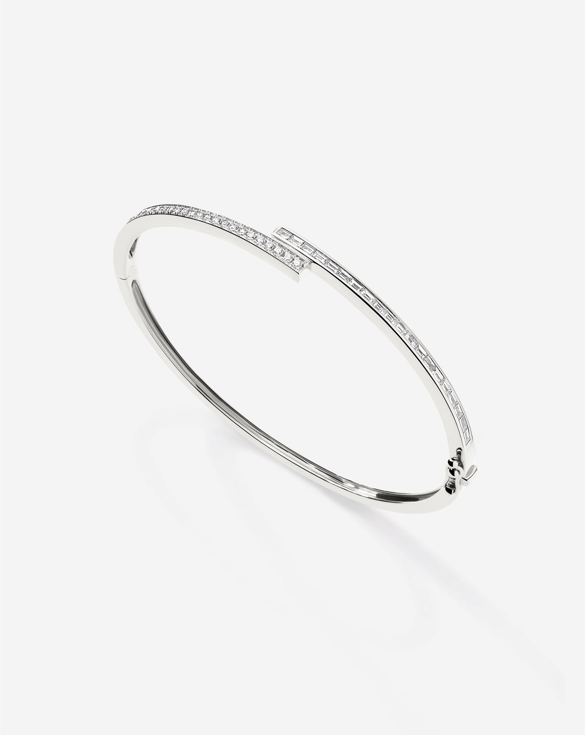 Baguette + Round Diamond Wrap Bangle
