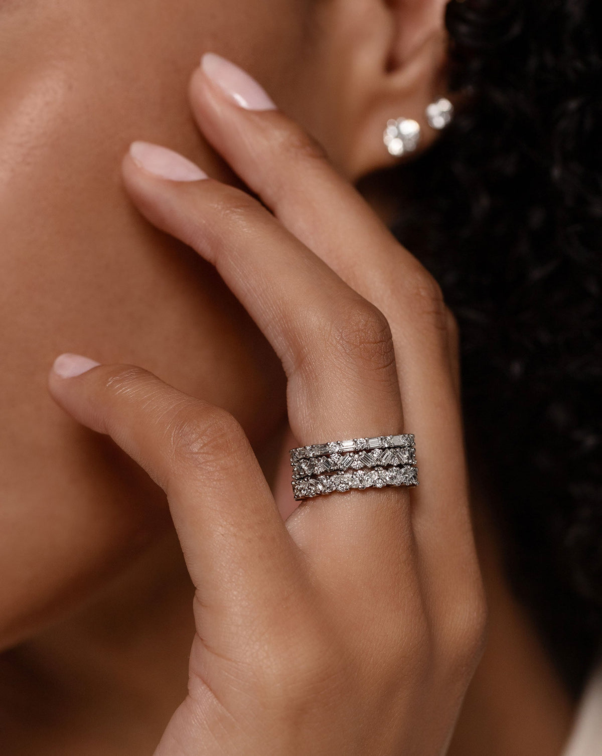 Baguette Cluster Eternity Band