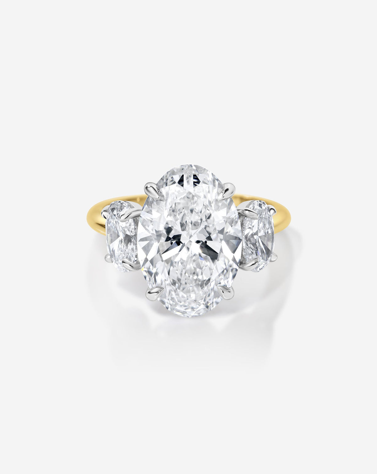4.00 Oval Lab Diamond in Whisper Thin® Three Stone with Ovals