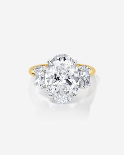 4.00 Oval Lab Diamond in Whisper Thin® Three Stone with Ovals