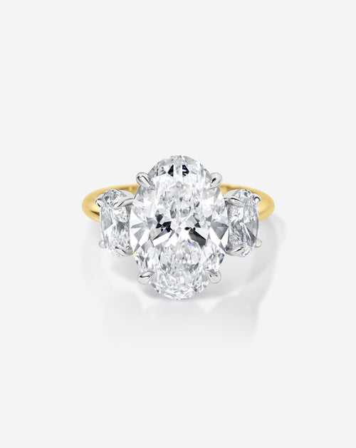 4.00 Oval Lab Diamond in Whisper Thin® Three Stone with Ovals