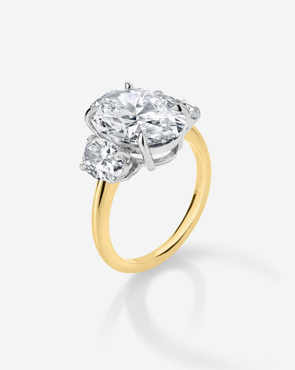 4.00 Oval Lab Diamond in Whisper Thin® Three Stone with Ovals