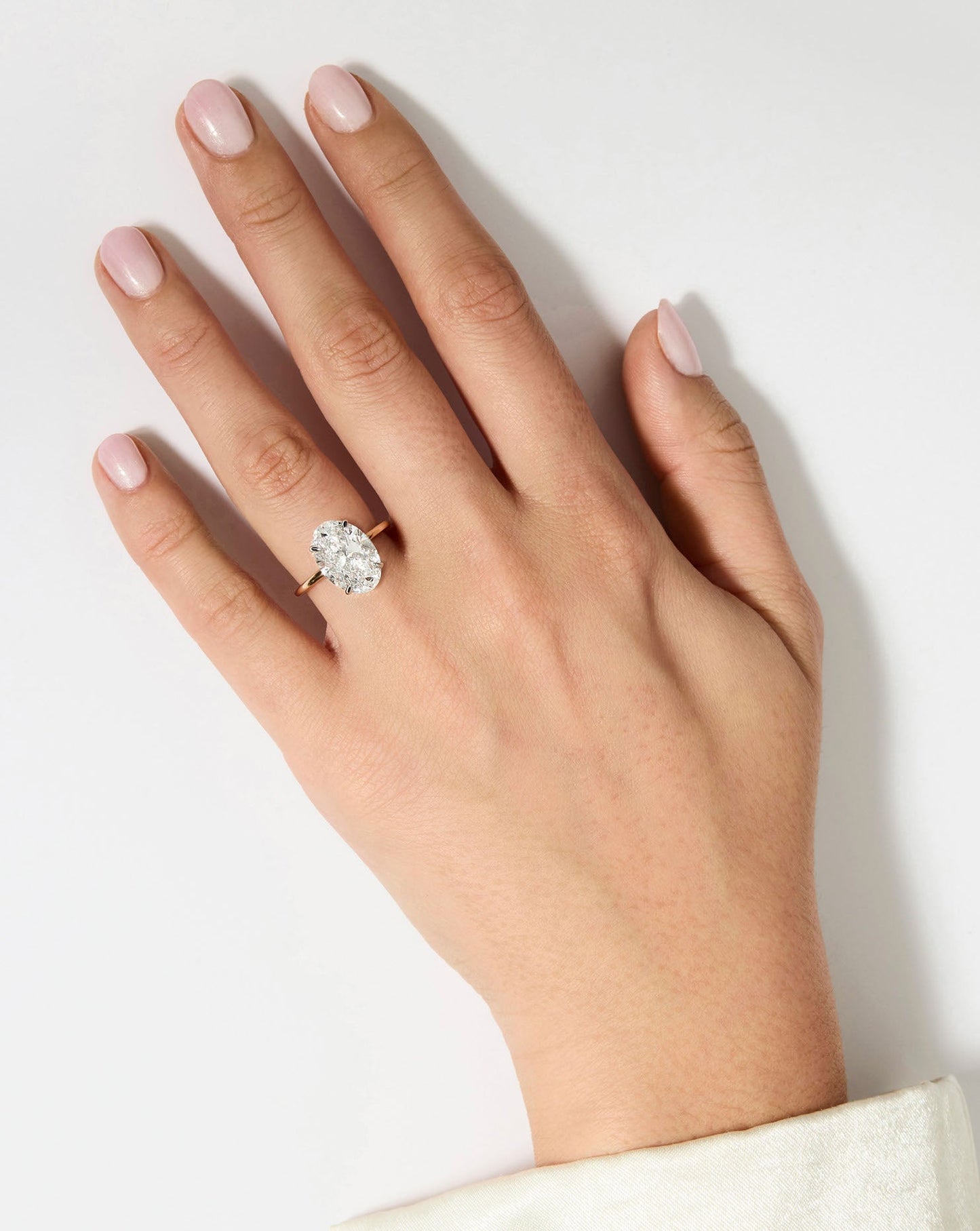 5.63 Oval Lab Diamond in Whisper Thin® Hidden Halo