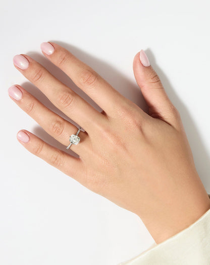 2.08 Old Mine Natural Diamond in Whisper Thin® Pavé Hidden Halo