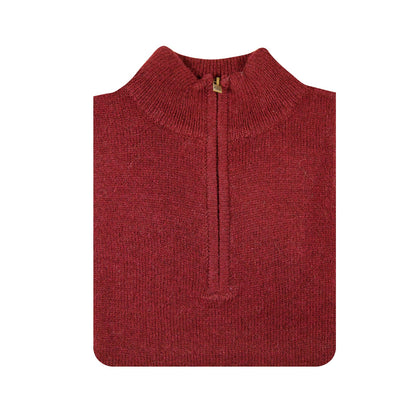 100 Shetland Wool Half Zip Up Knit Jumper Pullover Mens Sweater Knitted 1