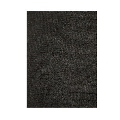 100 Shetland Ragg Wool Half Zip Up Knit Jumper Pullover Mens Sweater Knitted Plain Black