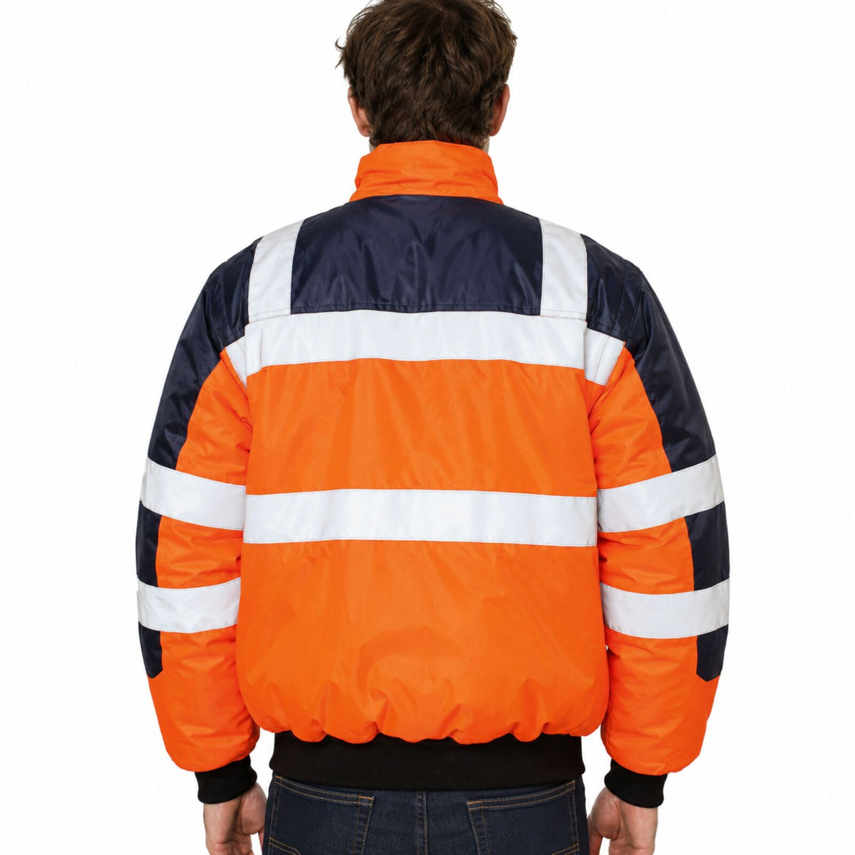 3 In 1 Hi Vis Quilted Safety Bomber Jacket Waterproof Reflective Workwear