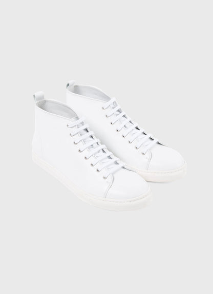 Women's High Top Tennis Shoe in White
