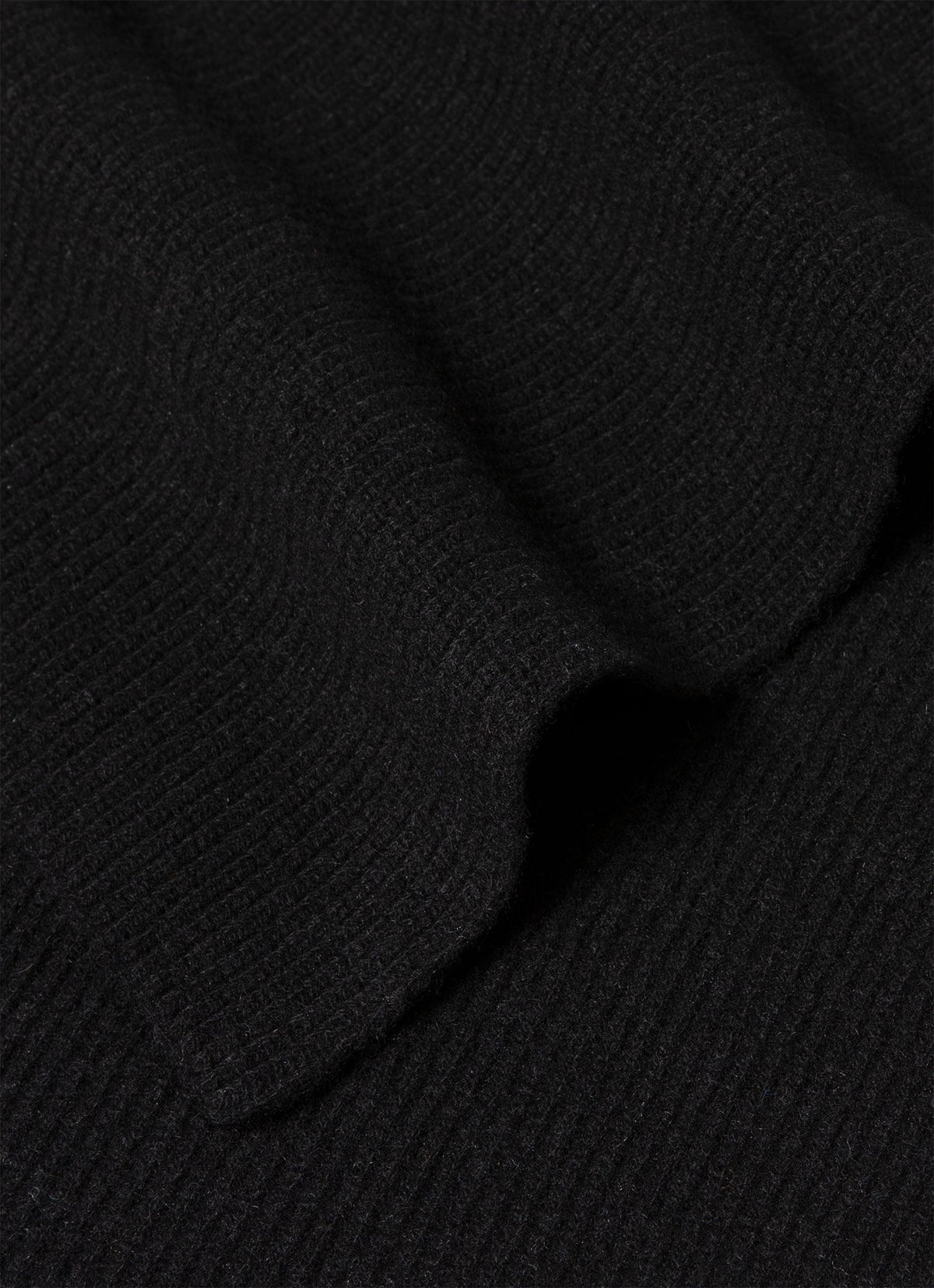 Recycled Cashmere Ribbed Scarf In Black