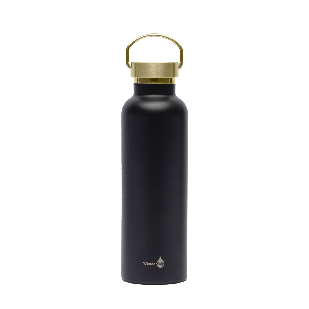 Black with Gold Top Insulated Water Bottle -1000 ml/34 Oz