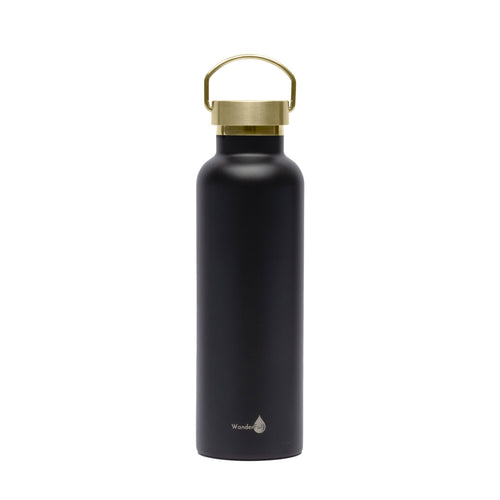 Black with Gold Top Insulated Water Bottle -1000 ml/34 Oz