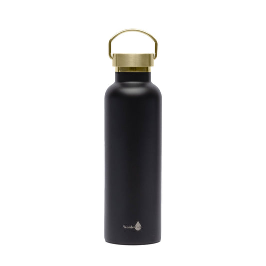 Black with Gold Top Insulated Water Bottle -1000 ml/34 Oz