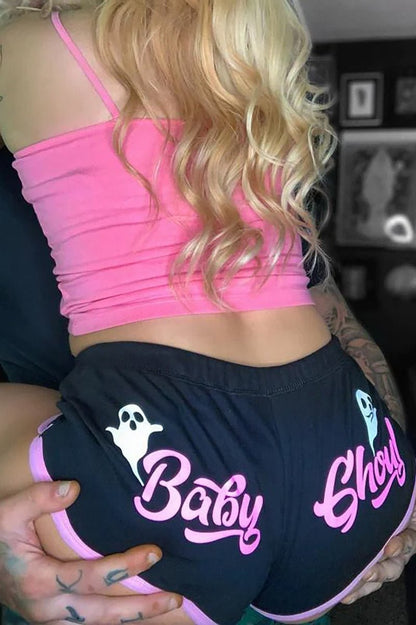Baby Ghoul Pink Trim Short Shorts