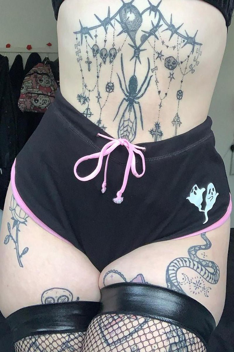 Baby Ghoul Pink Trim Short Shorts