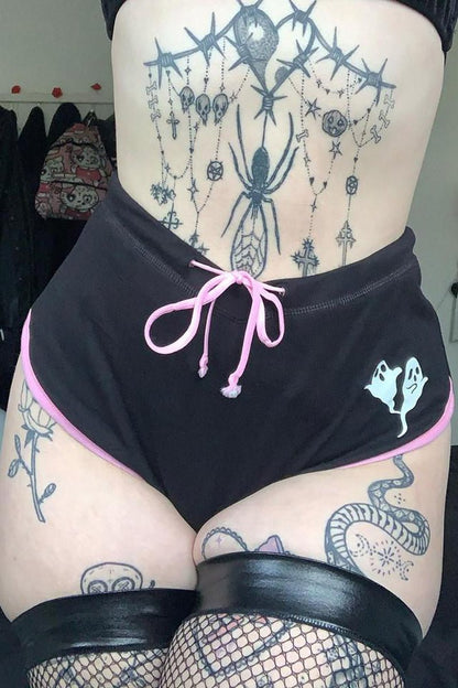 Baby Ghoul Pink Trim Short Shorts
