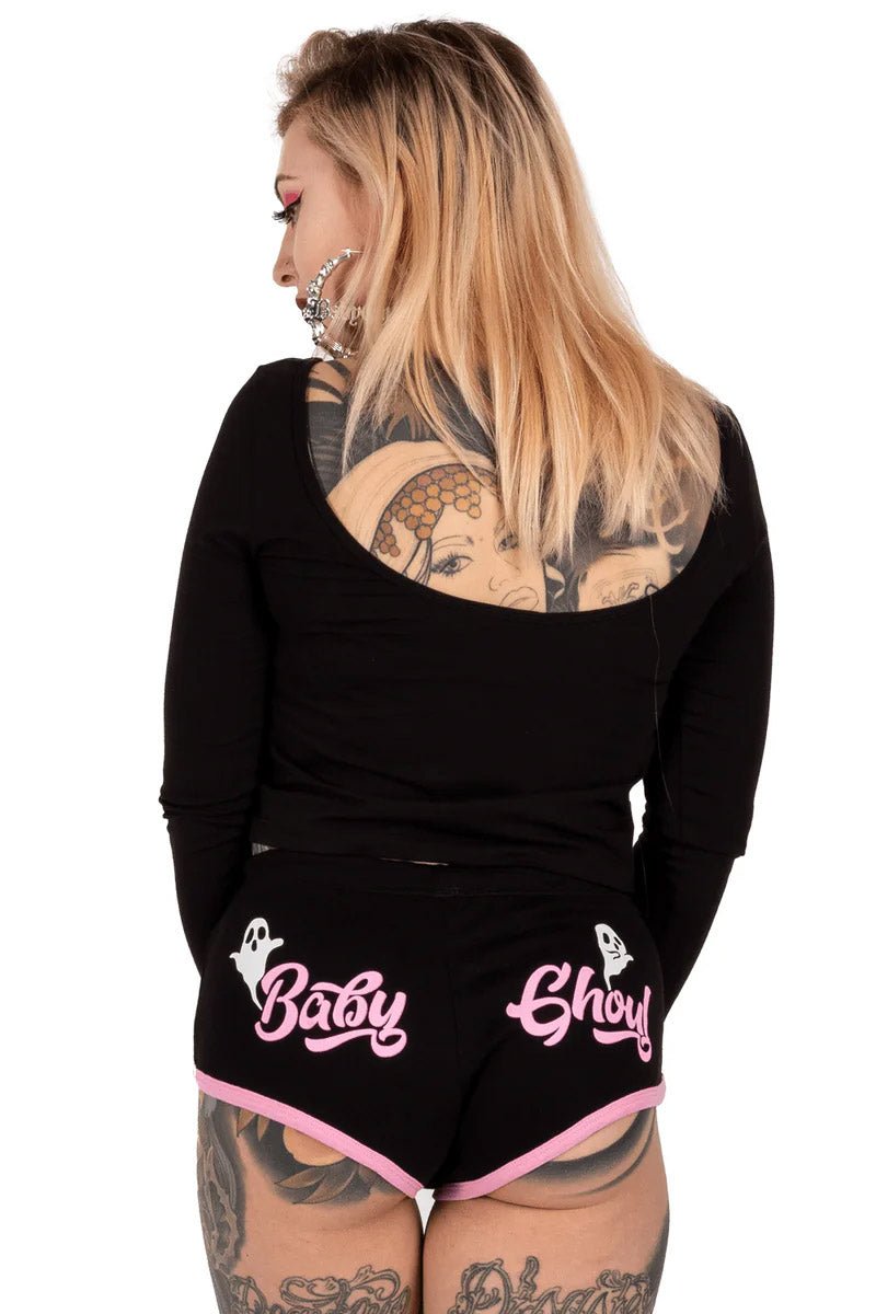Baby Ghoul Pink Trim Short Shorts