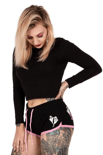 Baby Ghoul Pink Trim Short Shorts