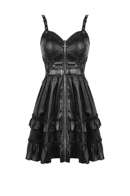 Bad Girl Ruffle Leather Dress