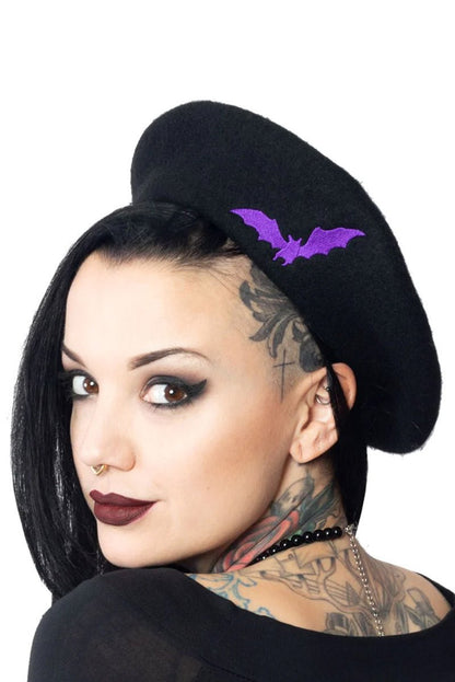 Bat Repeat Beret Hat [PURPLE]