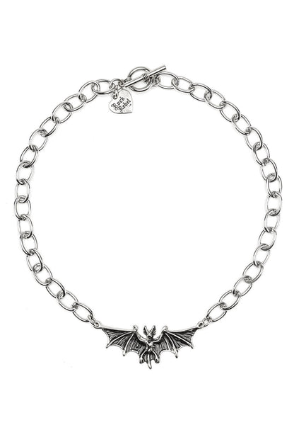 Bat Pendant Thick Chain Necklace