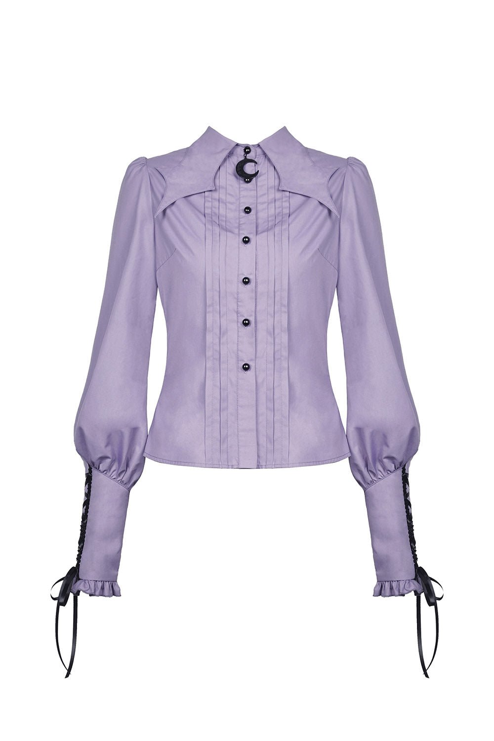 Batwing Collar Button-Up Blouse
