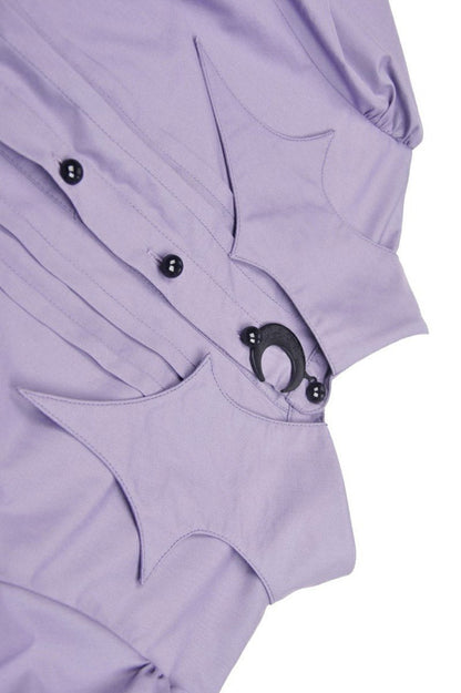 Batwing Collar Button-Up Blouse