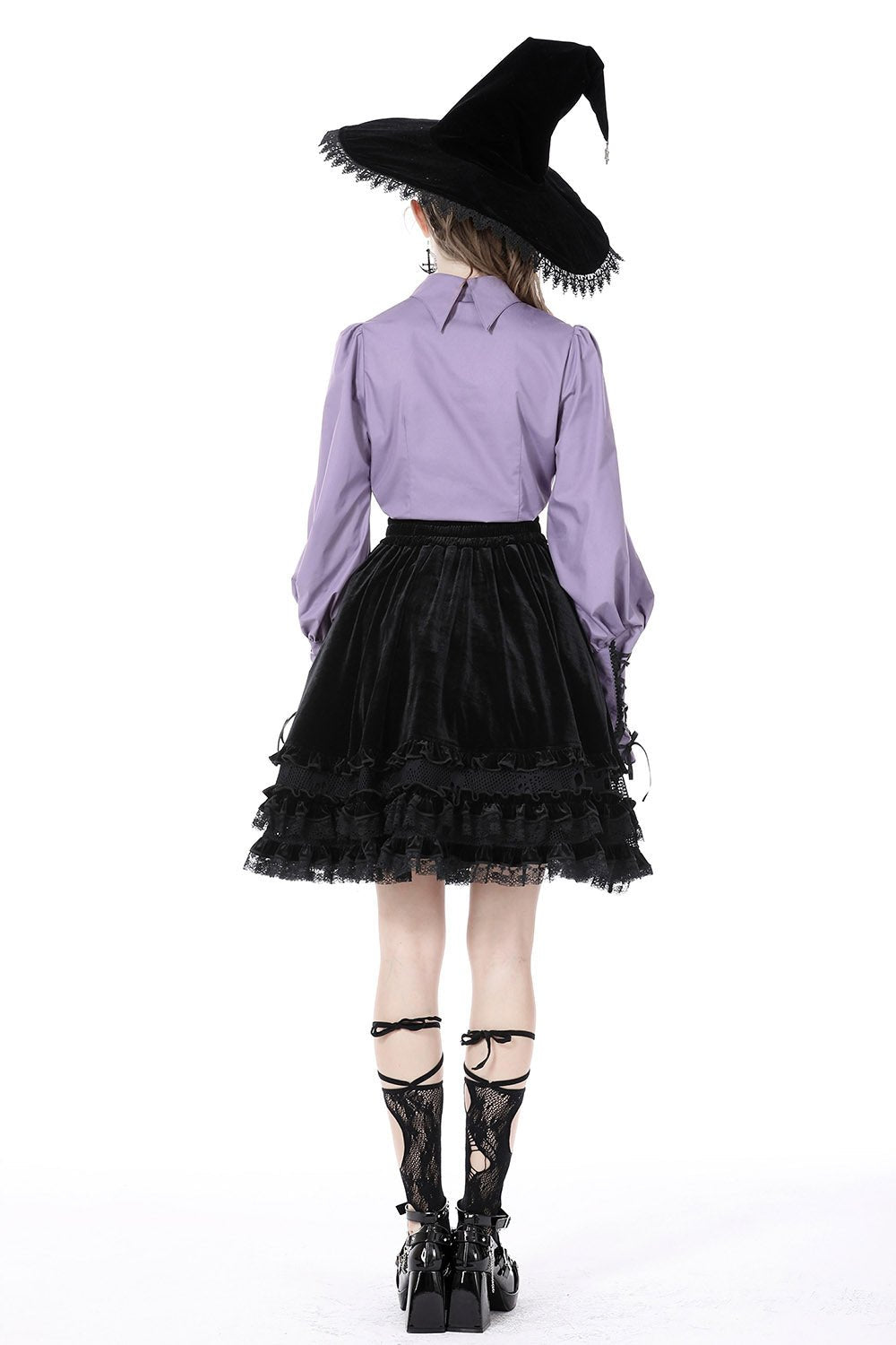 Batwing Collar Button-Up Blouse