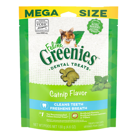 Greenies - Feline Catnip Flavour Dental Treats For Cats 130 Gm