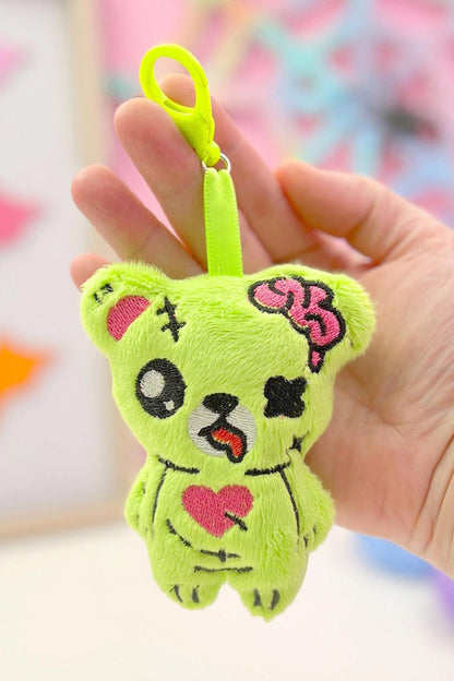 Creepy Cute Gurokawa Plush Zombie Bear Bag Charm Keychain [Green]