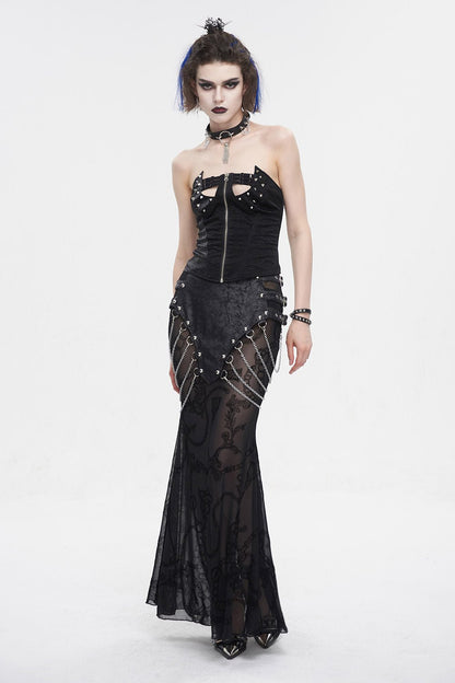Black Ashes Mermaid Maxi Skirt