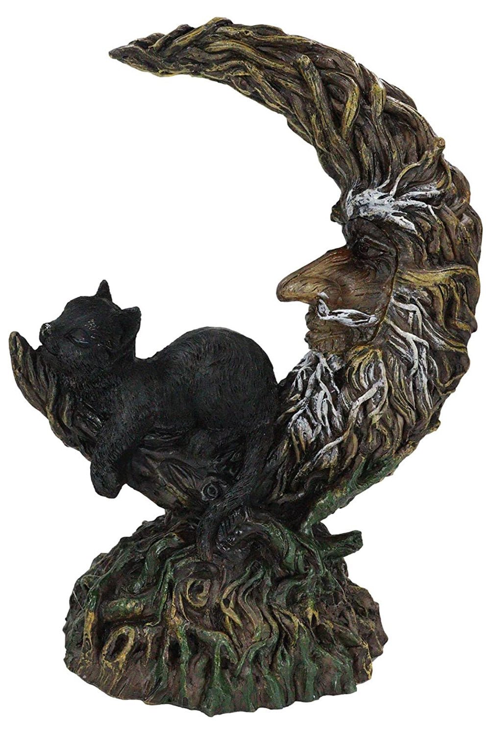Black Cat on Moon Statue