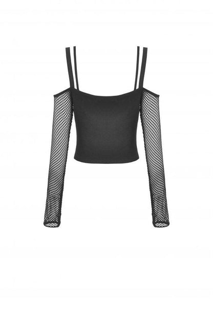 Black Craft Fishnet Off the Shoulder Top
