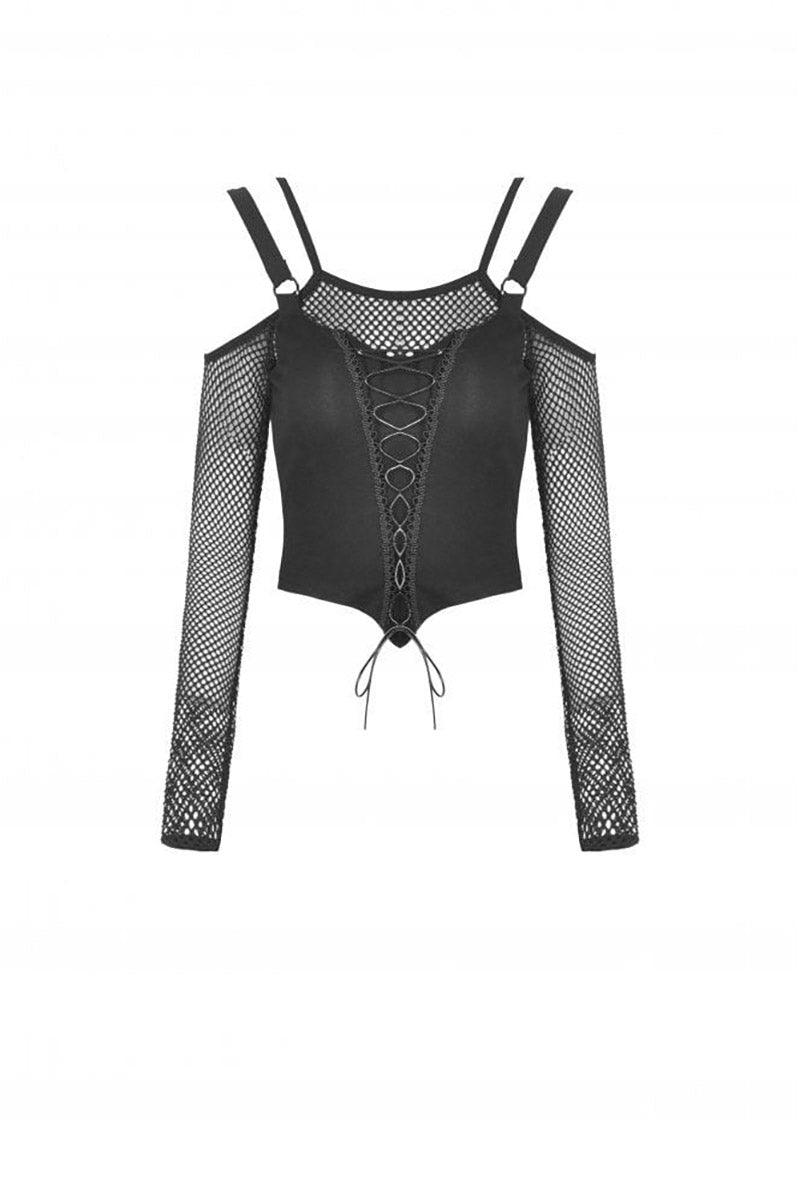 Black Craft Fishnet Off the Shoulder Top