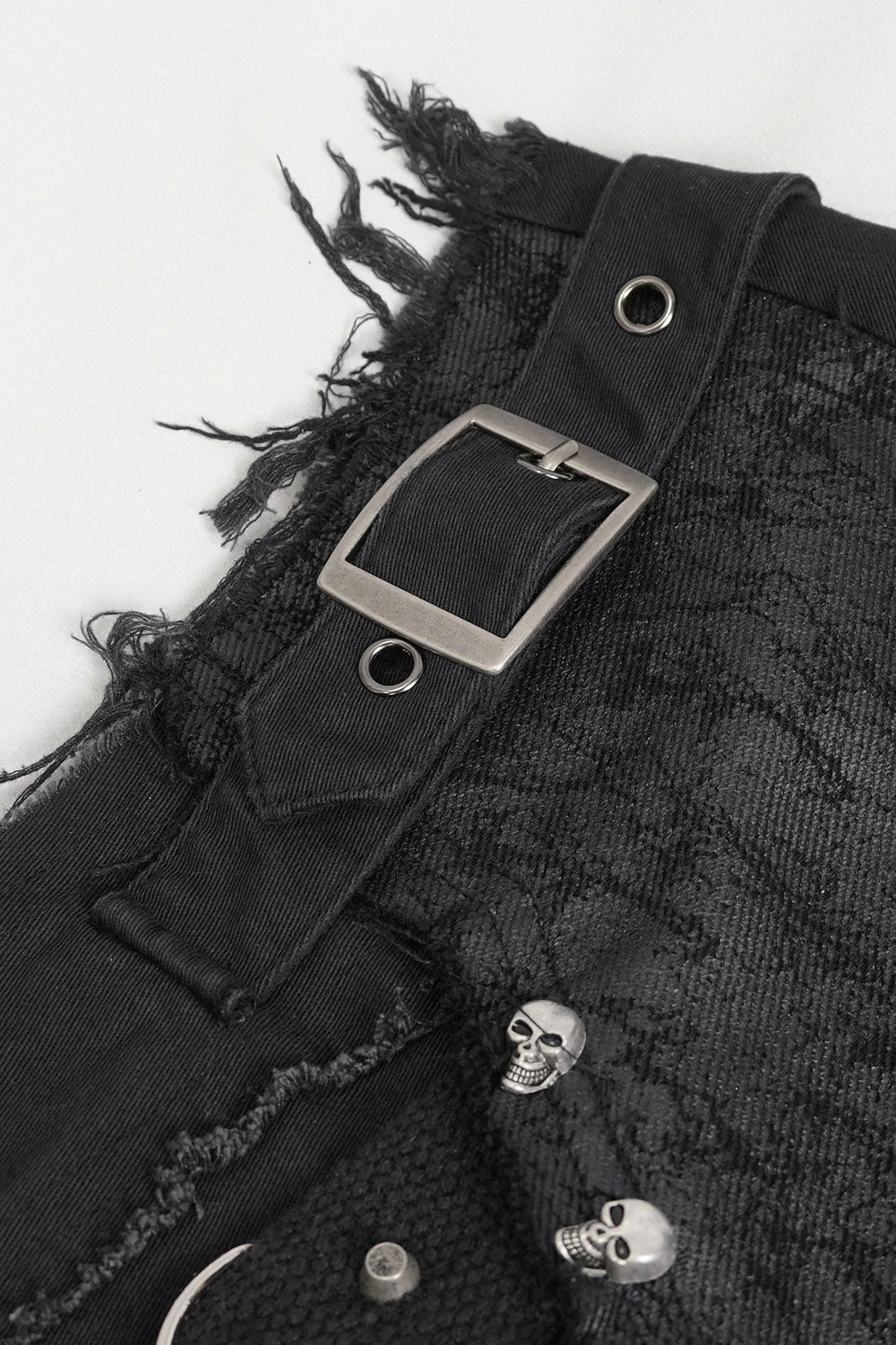 Black Death Denim Vest