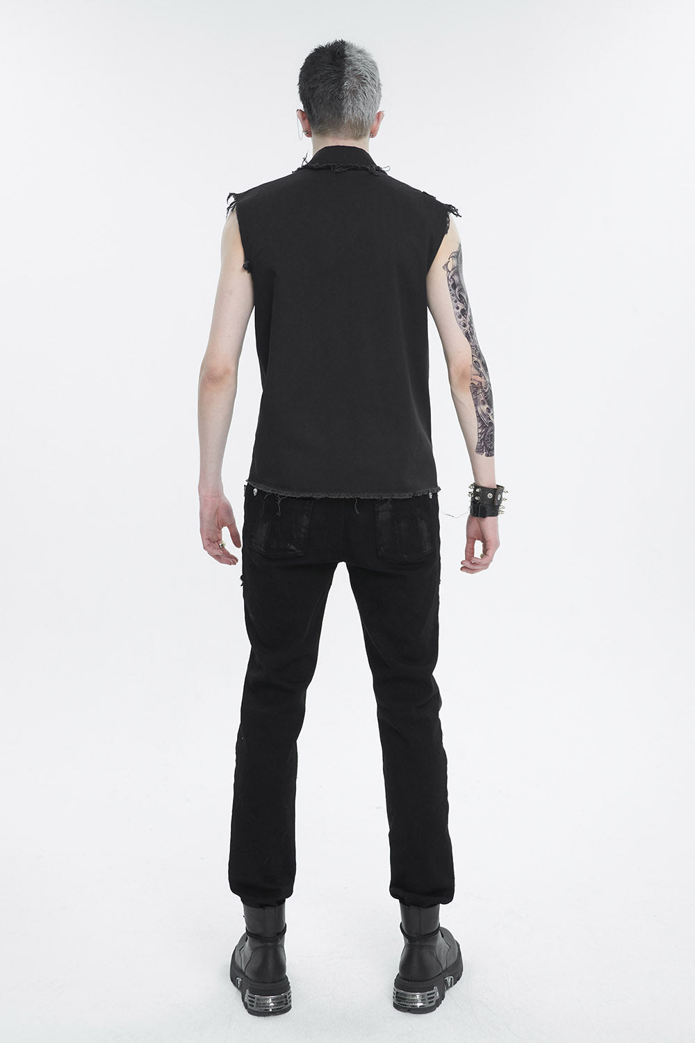 Black Death Denim Vest