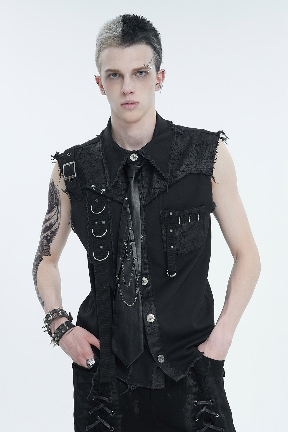 Black Death Denim Vest