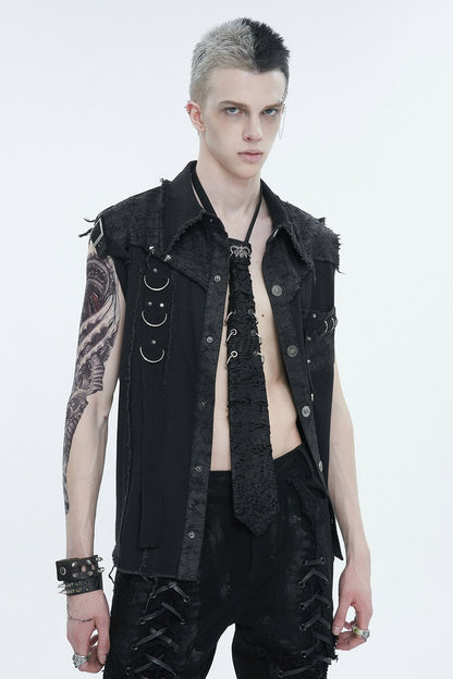 Black Death Denim Vest