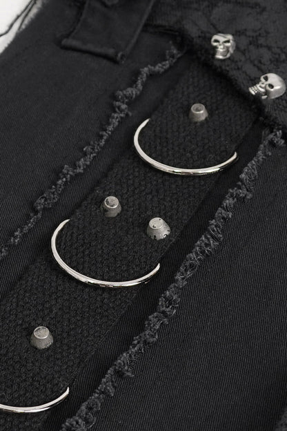 Black Death Denim Vest