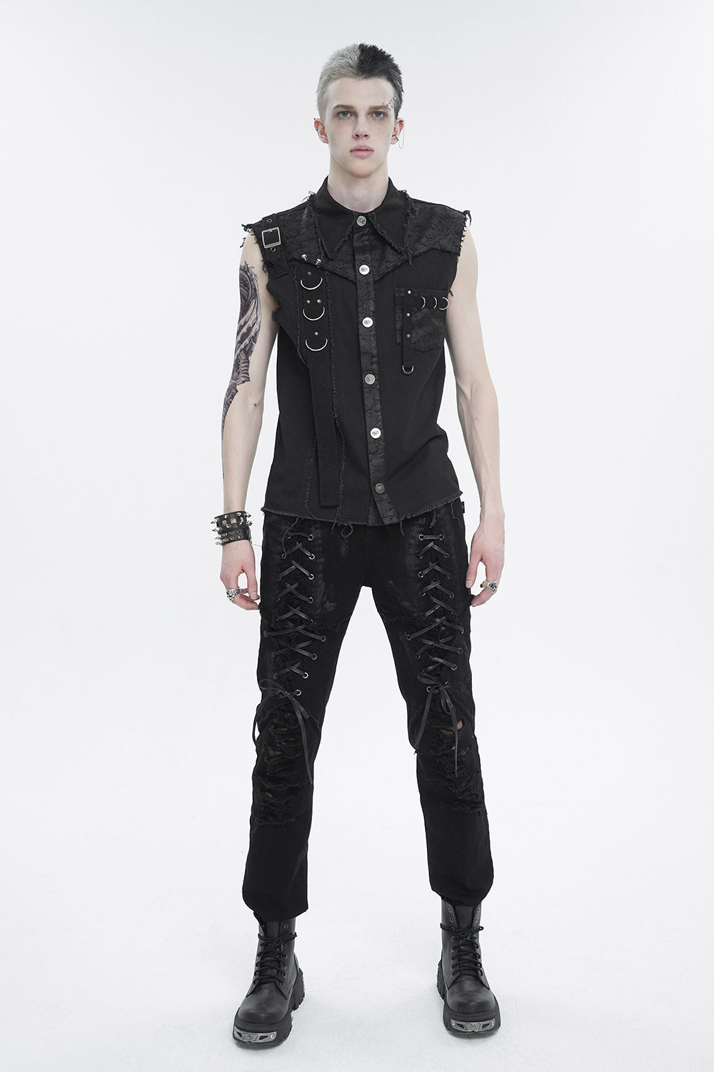 Black Death Denim Vest