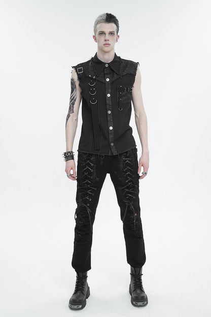 Black Death Denim Vest