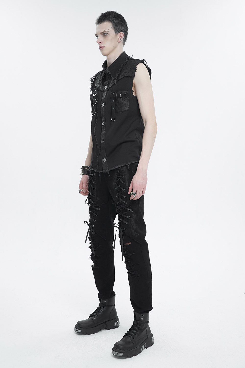 Black Death Denim Vest