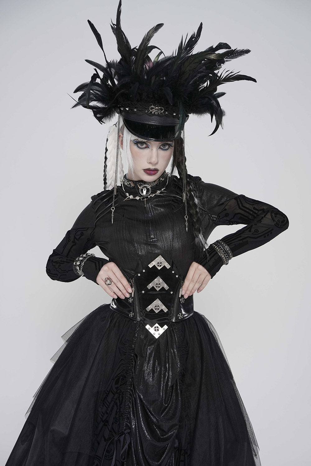 Black Moonlight Plated Corset Belt
