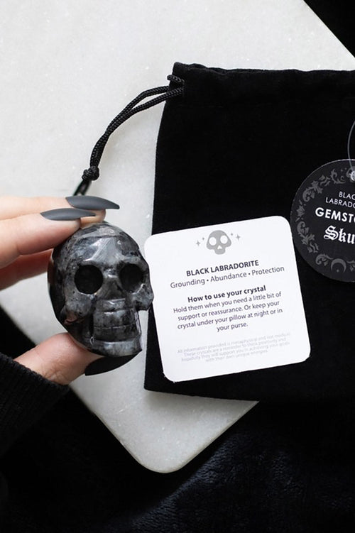 Black Labradorite Crystal Skull