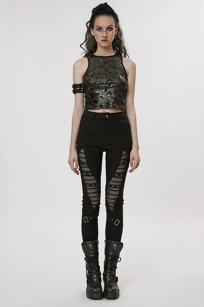 Black Mist Fishnet Skinny Jeans